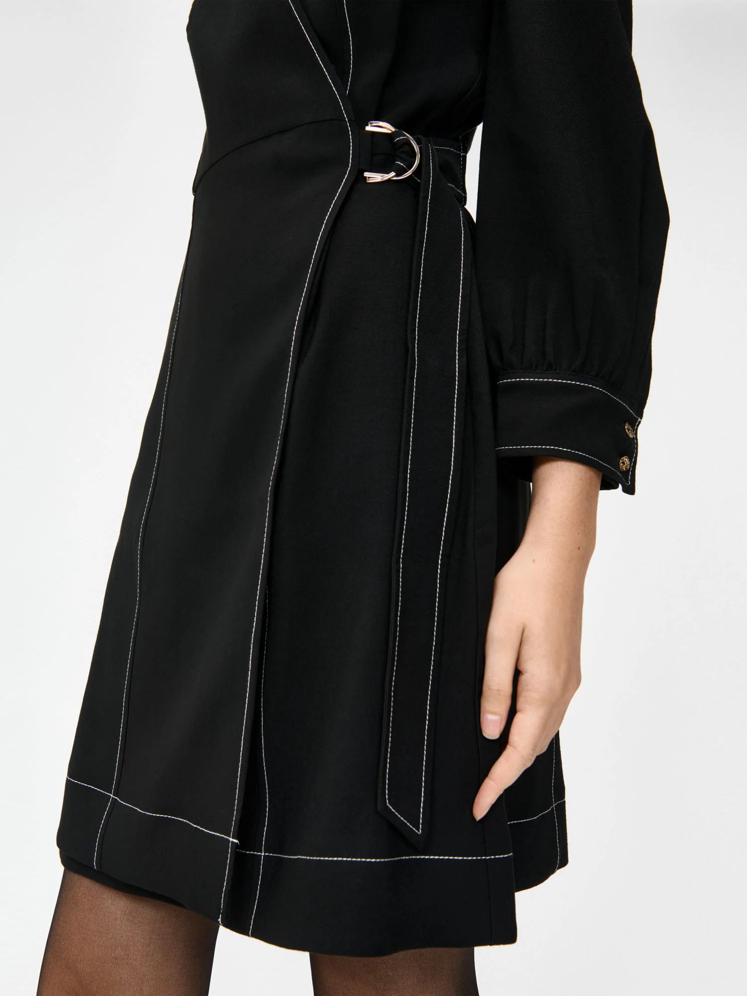 VISCOSE TWILL WRAP DRESS - Image 3