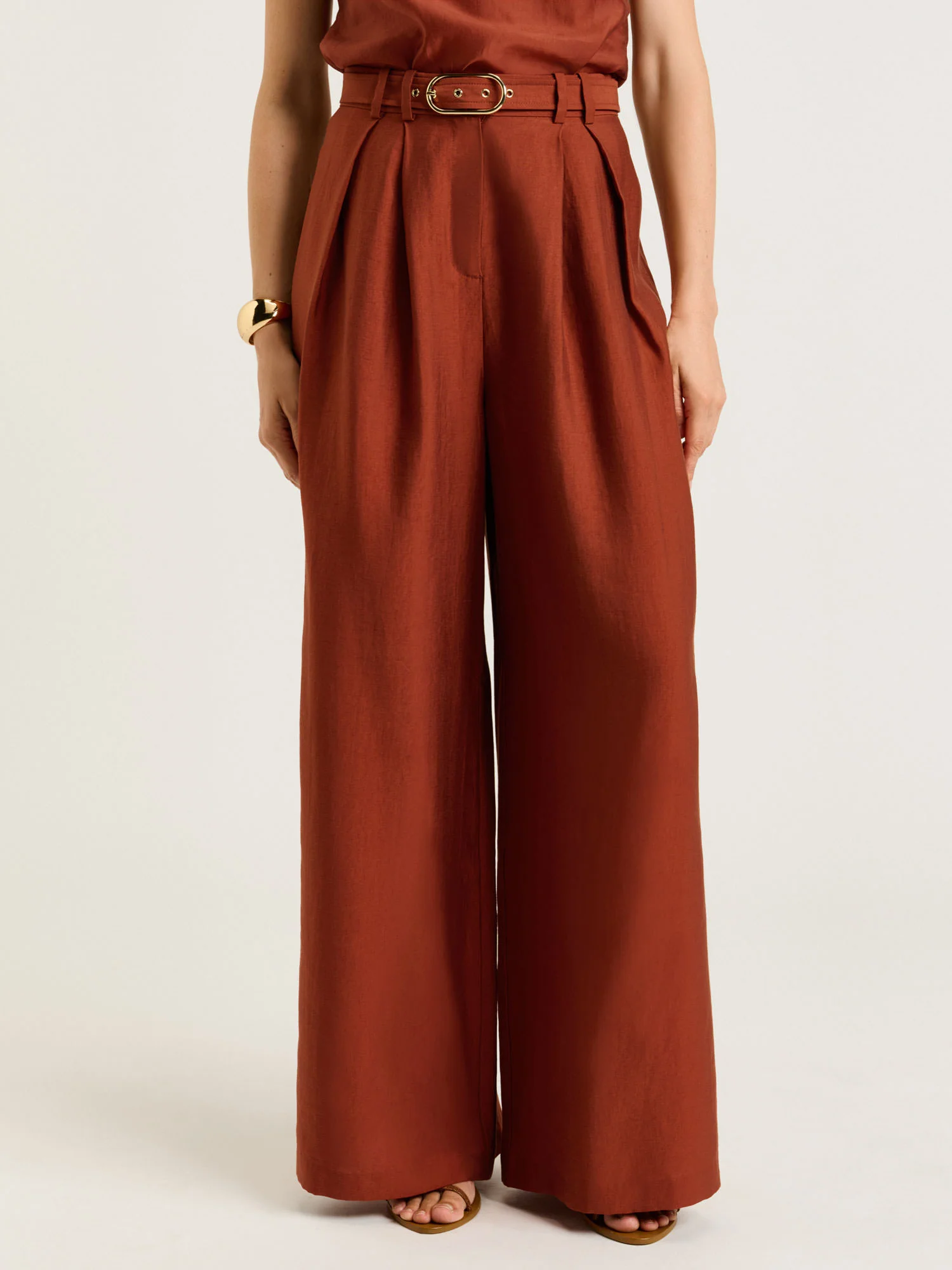 WASHER LYOCELL BELTED WIDE LEG PANT - Image 2