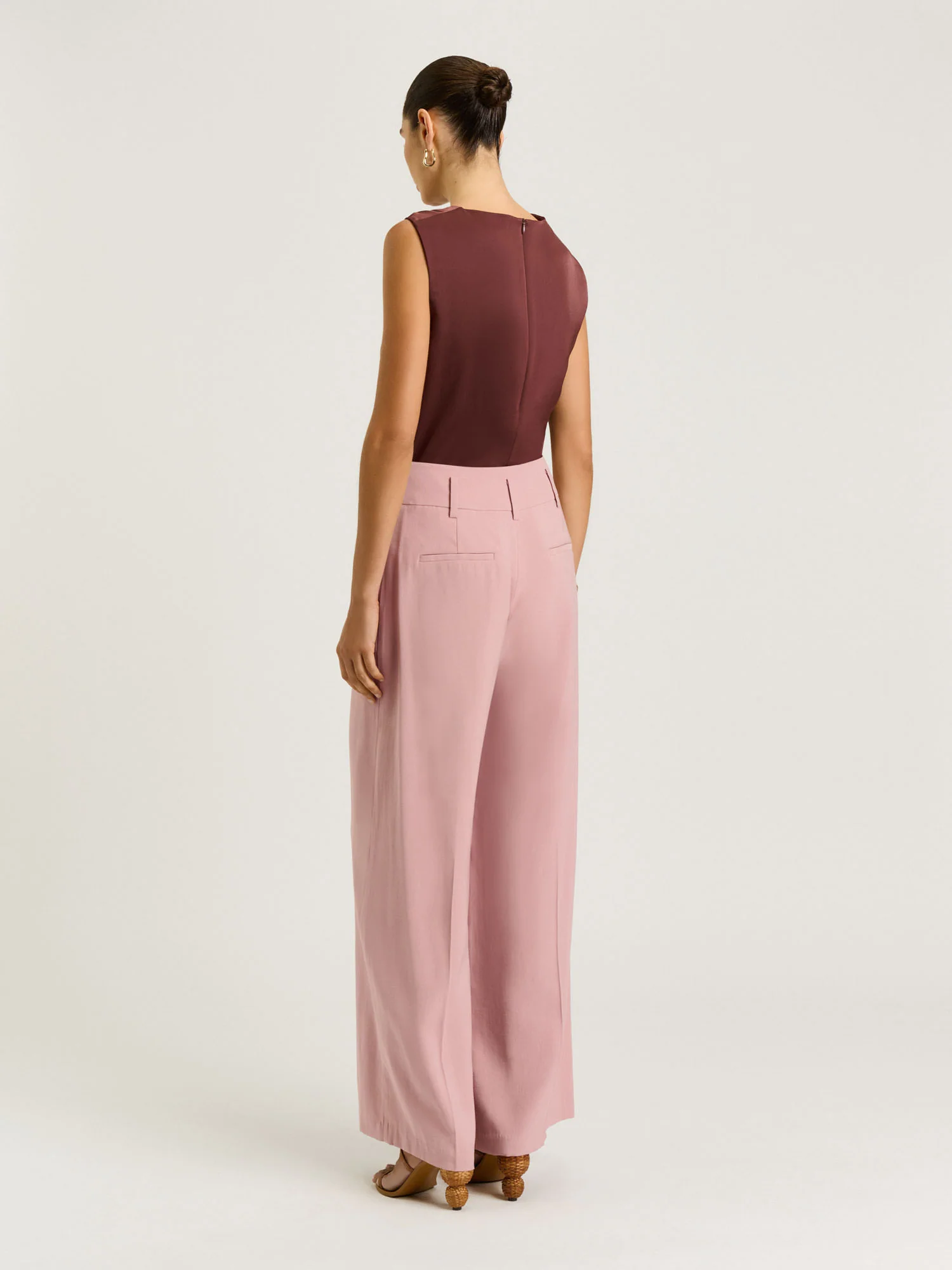 WASHER SATIN GATHERED SHOULDER TOP - Image 5
